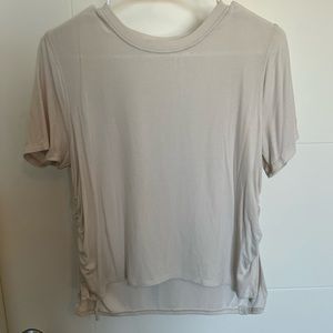 Lululemon cotton tee w/ gathered tie sides EUC